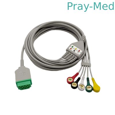खरीदें रोगी जीई ईसीजी केबल्स, 5 लीड जीई एक टुकड़ा ईसीजी केबल सीई / आईएसओ मानक ऑनलाइन निर्माण