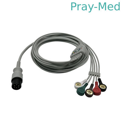 संगत ईसीजी केबल Edan Contec Mindray Carewell Mediana यूनिवर्सल टाइप 6पिन 3.6m TPU सामग्री