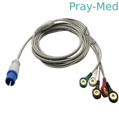 5 चुटकी स्नैप एंड के साथ 6pin MEK फिजियो कंट्रोल इक्ग केबल